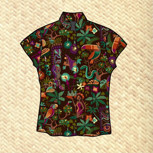 Jeff Granito's 'Forbidden Jungle' - Classic Aloha Button Up-Shirt - Womens - Pre-Order