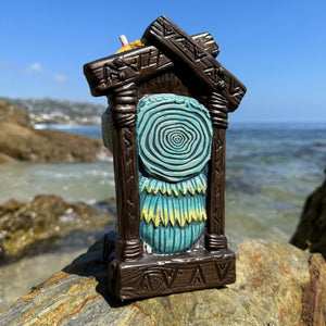 Tiki tOny's Hanging Toucan Tiki Mug (Blue-Green), sculpted by Thor - Ready to Ship!