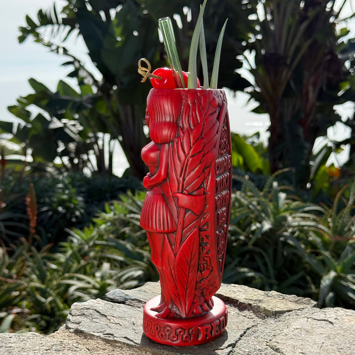 Jeff Granito's RedRum- Ceramic Tiki Mug - Bright Red – Tikiland