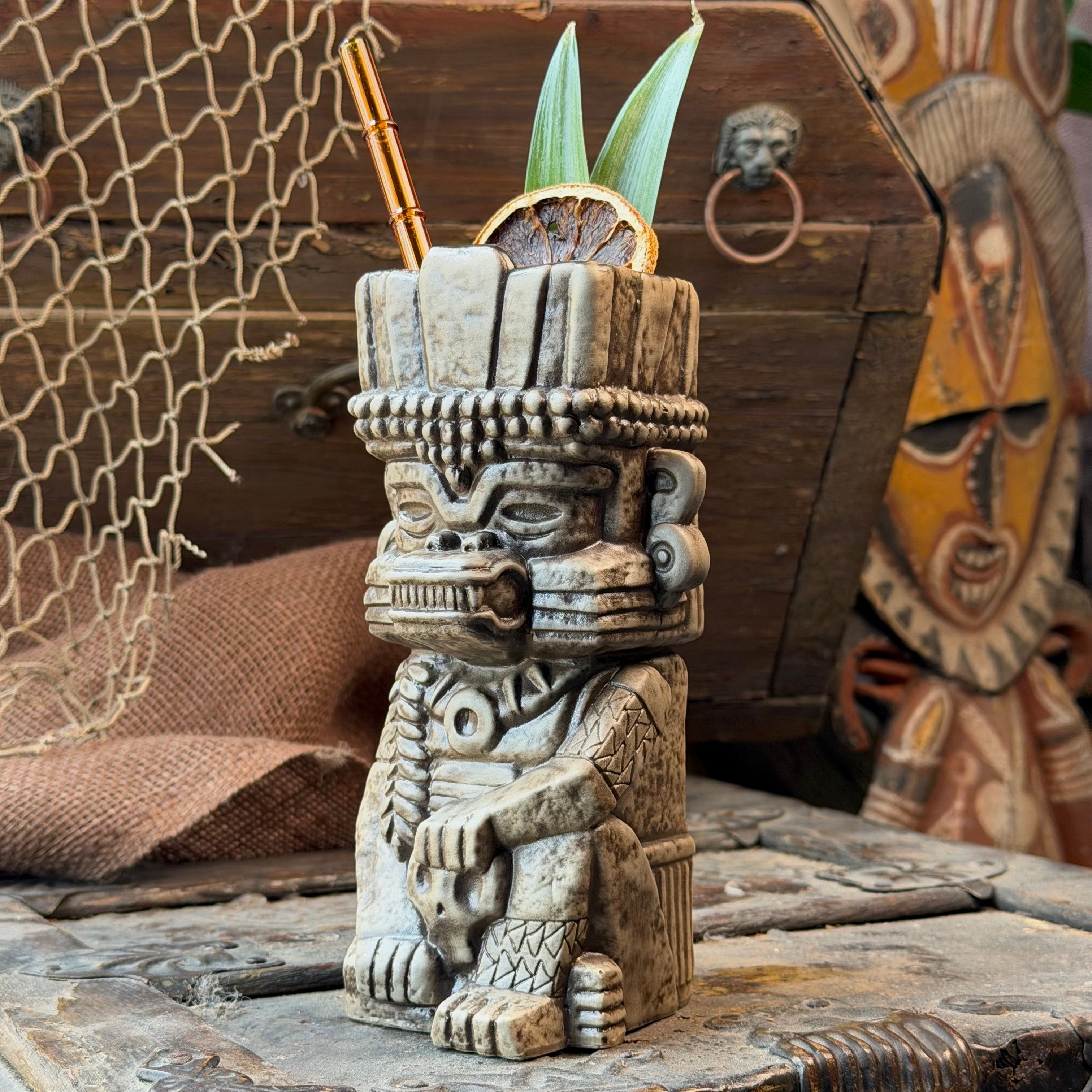 オニクス　モアイ像　ブックスタンド　ペア　エスニック Jeff Granito's The Lost Idol of the Monkey Chieftain - for Tiki