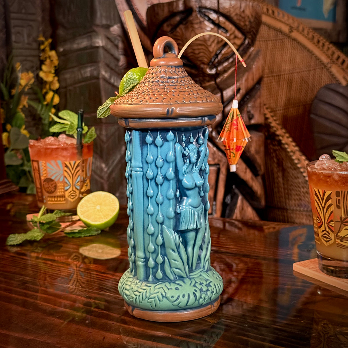 【WA】SVインフィニティ マイアミTiki【マイアミバイス】 Tiki Falls Rain Lamp ceramic Tiki Mug (Midnight Edition) - Limited