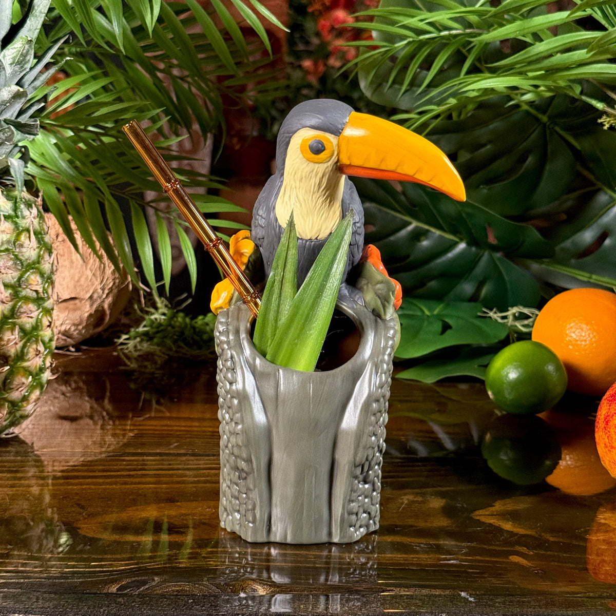 Protectors of Paradise: Toucan & Ku (Pōhaku) - Ceramic Tiki Mug