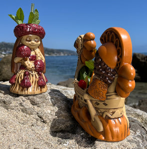 "it's a hula world" Tiki Mug, Outrigger Boy - #2 of a 2 mug series, designed and sculpted by Thor - Ready to Ship!