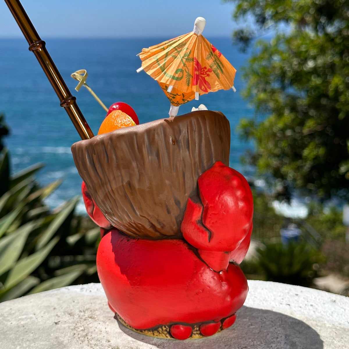 Tiki tOny's Red King Coconut - Ceramic Tiki Mug – Tikiland Trading Co.