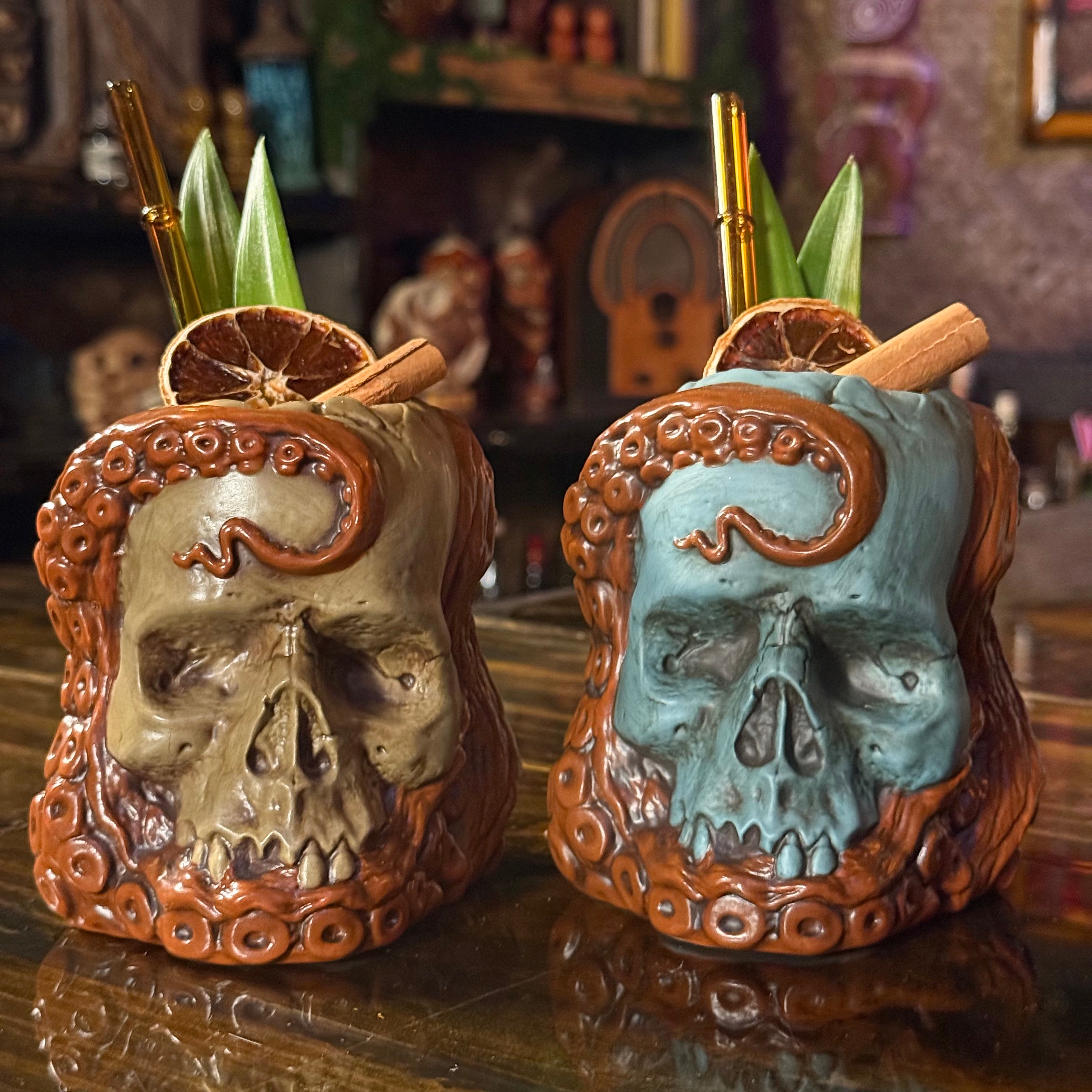 Tiki Tom's Soul Hunter (Deep Abyss + Low Tide) - Ceramic Tiki Mugs