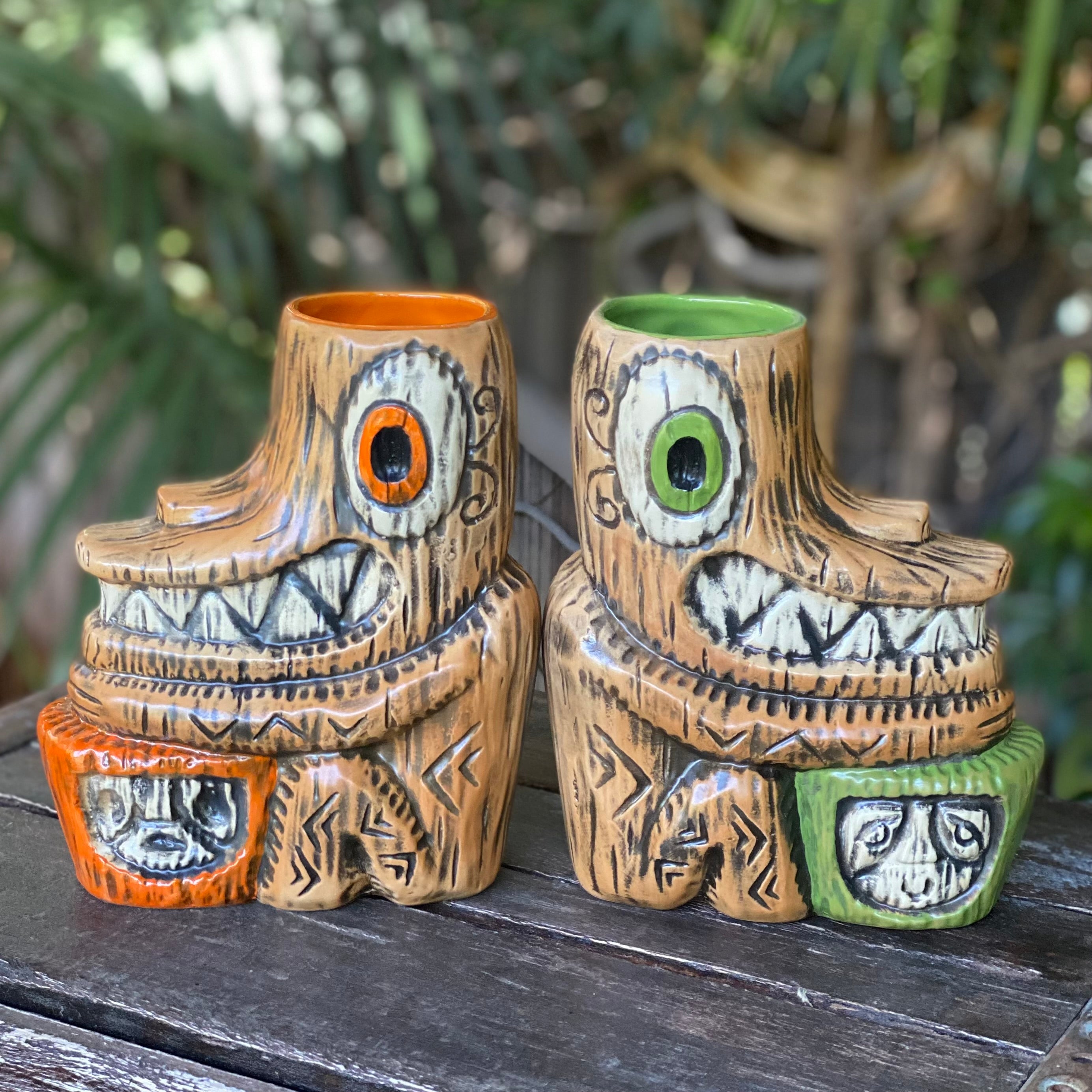 ディズニー 魅惑のチキルーム チキマグ Tiki mug Drummer Tiki tOny's Enchanted Tiki Room Drummer ceramic Tiki Mug (Orange