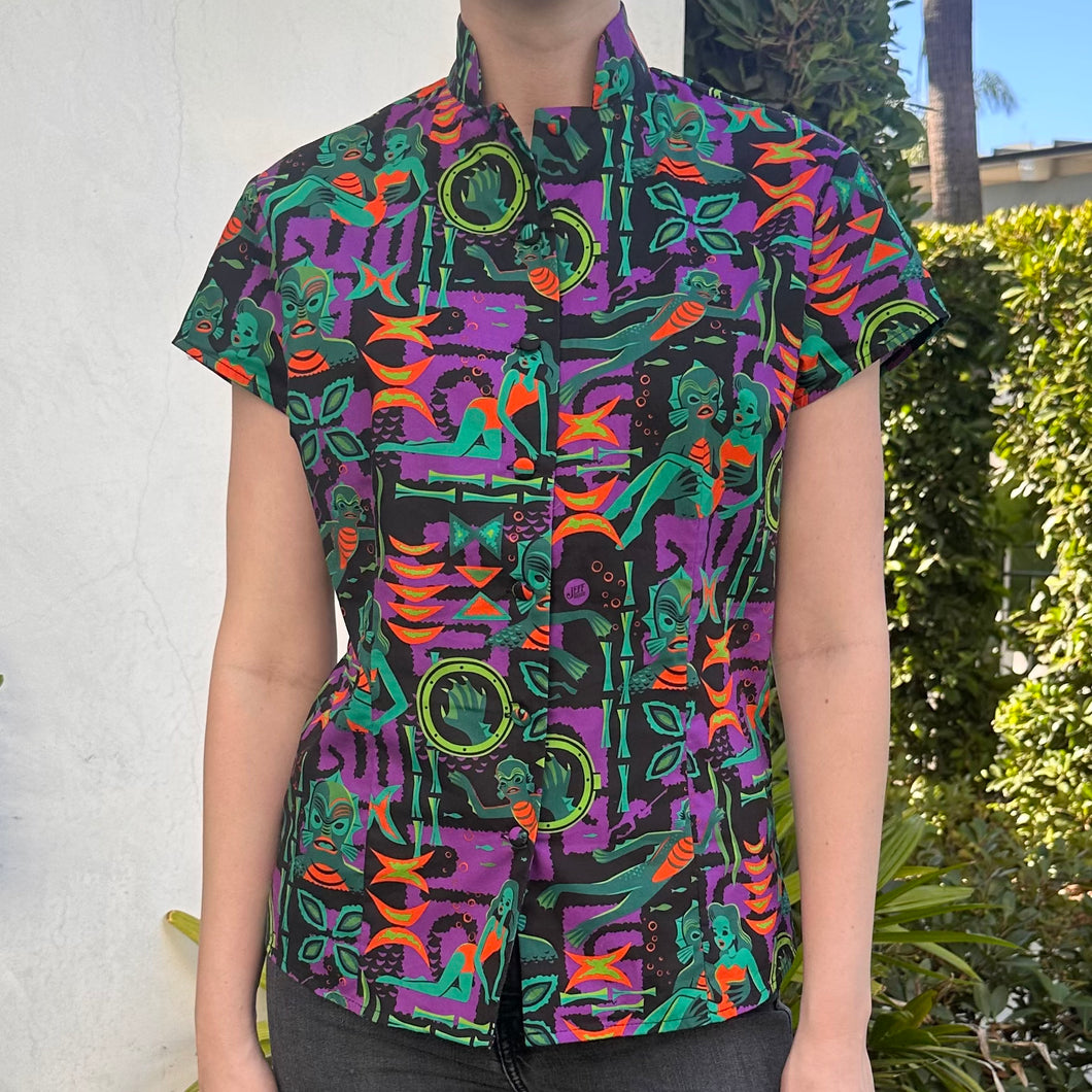 Jeff Granito's 'Creature Feature' - Classic Aloha Button Up-Shirt - Womens - Ready-to-Ship!