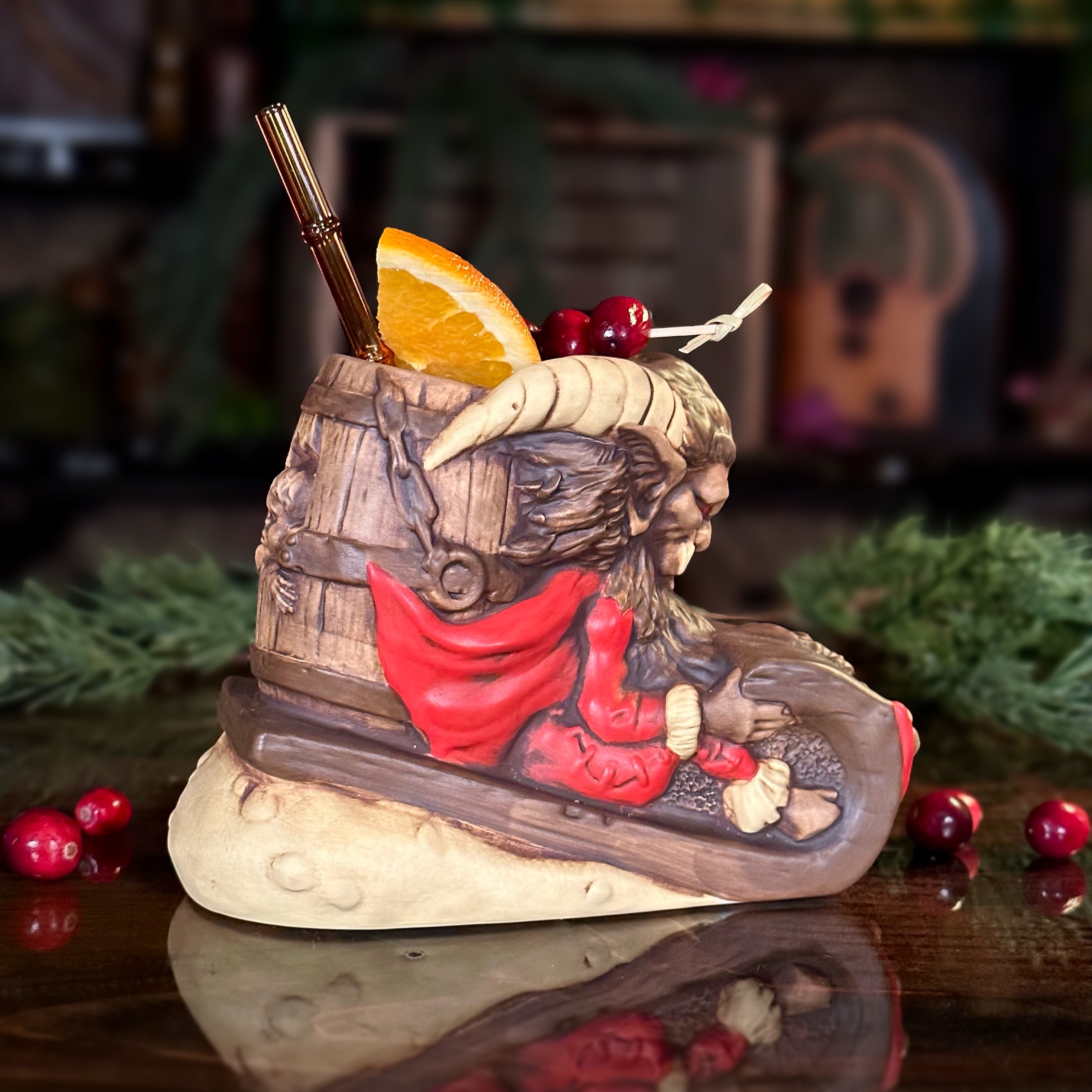 Krampus' Wicked Ride (Birch) - Ceramic Tiki Mug – Tikiland Trading Co.