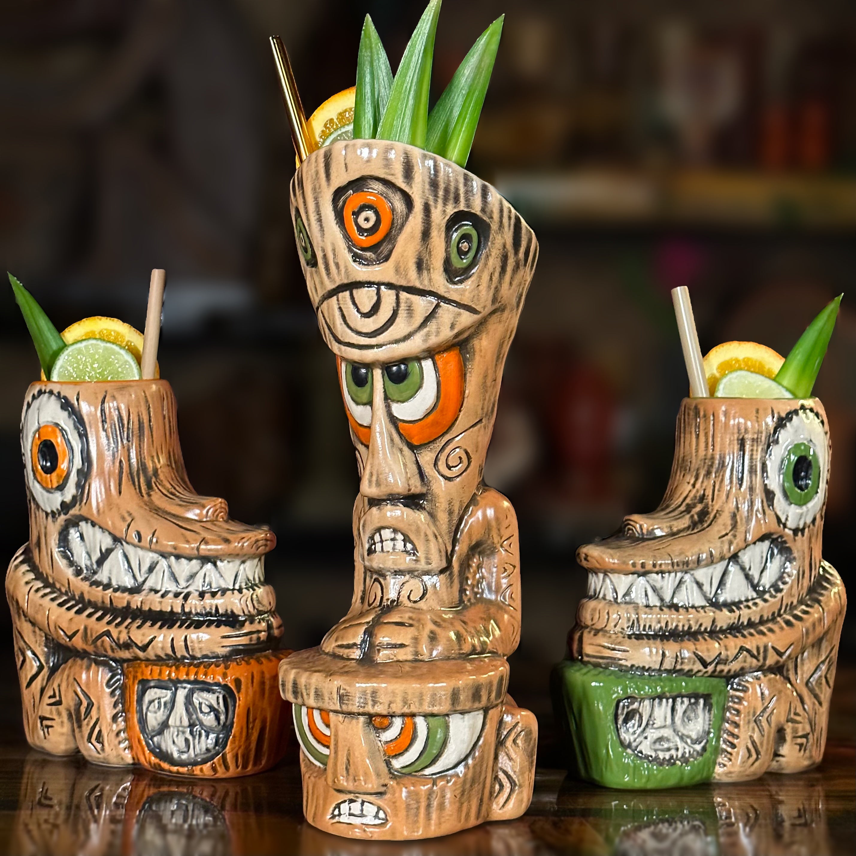 Tiki tOny's Enchanted Tiki Room Chanting Drummer ceramic Tiki Mug
