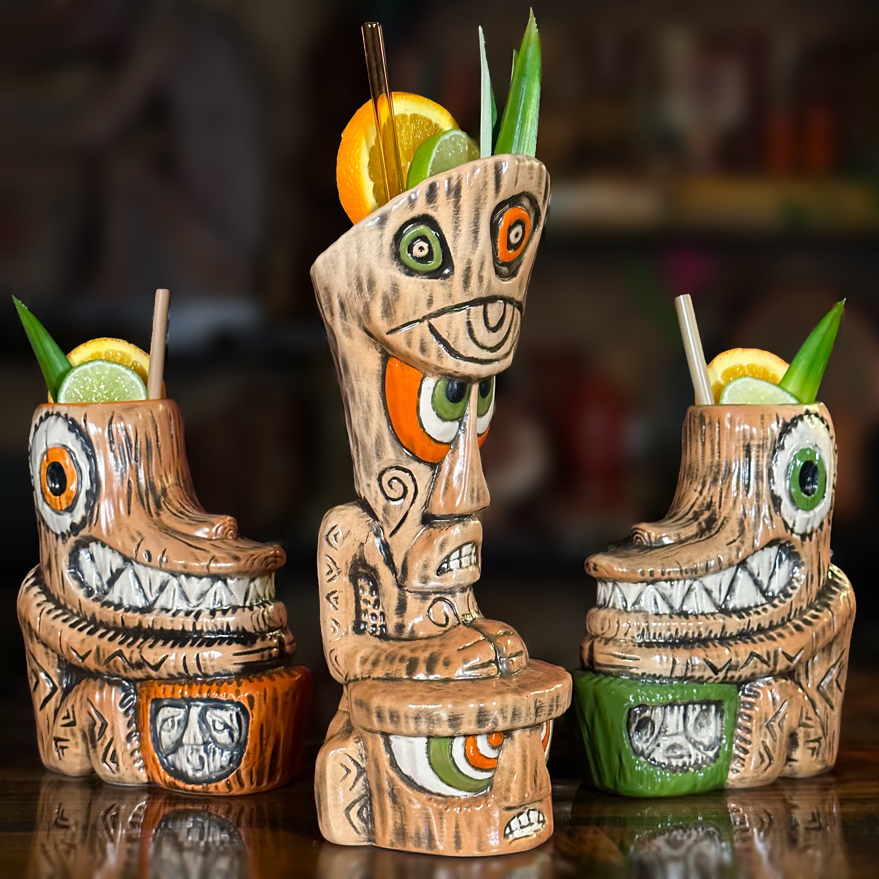 Tiki tOny's Enchanted Tiki Room Chanting Drummer ceramic Tiki Mug