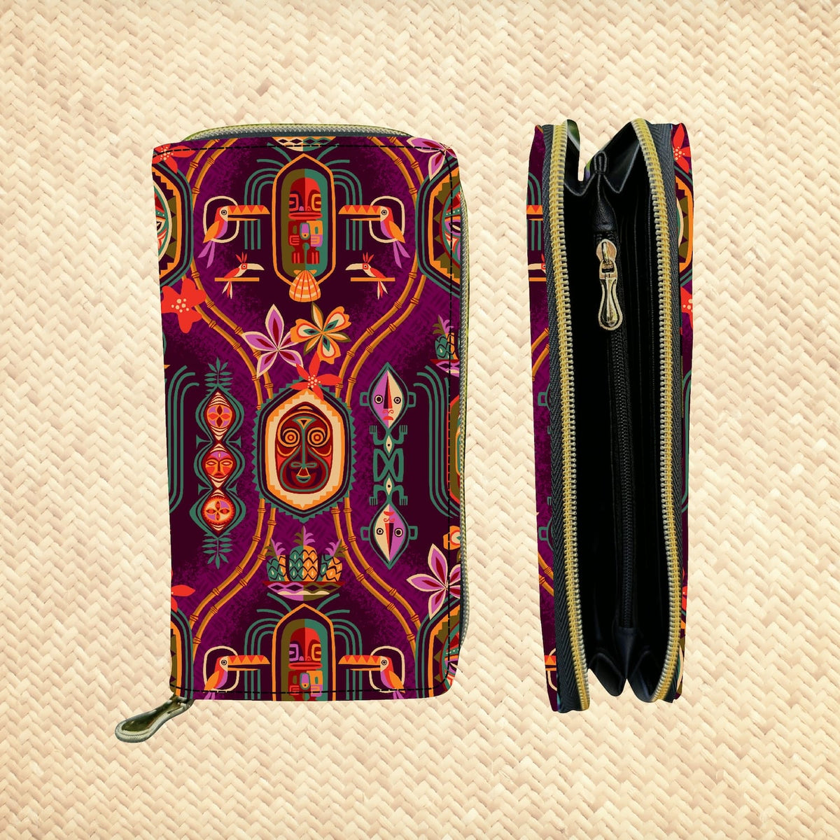 'Tiki Portraits' Zippered Wallet - Rolling Pre-Order / Ready to Ship! main image 0