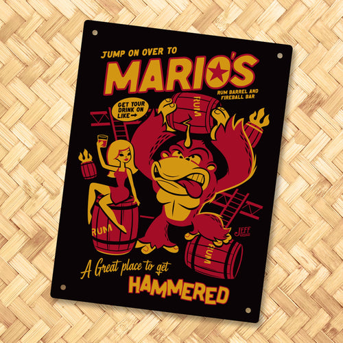 Jeff Granito's 'Mario's Rum Barrel Bar' Metal Bar Sign