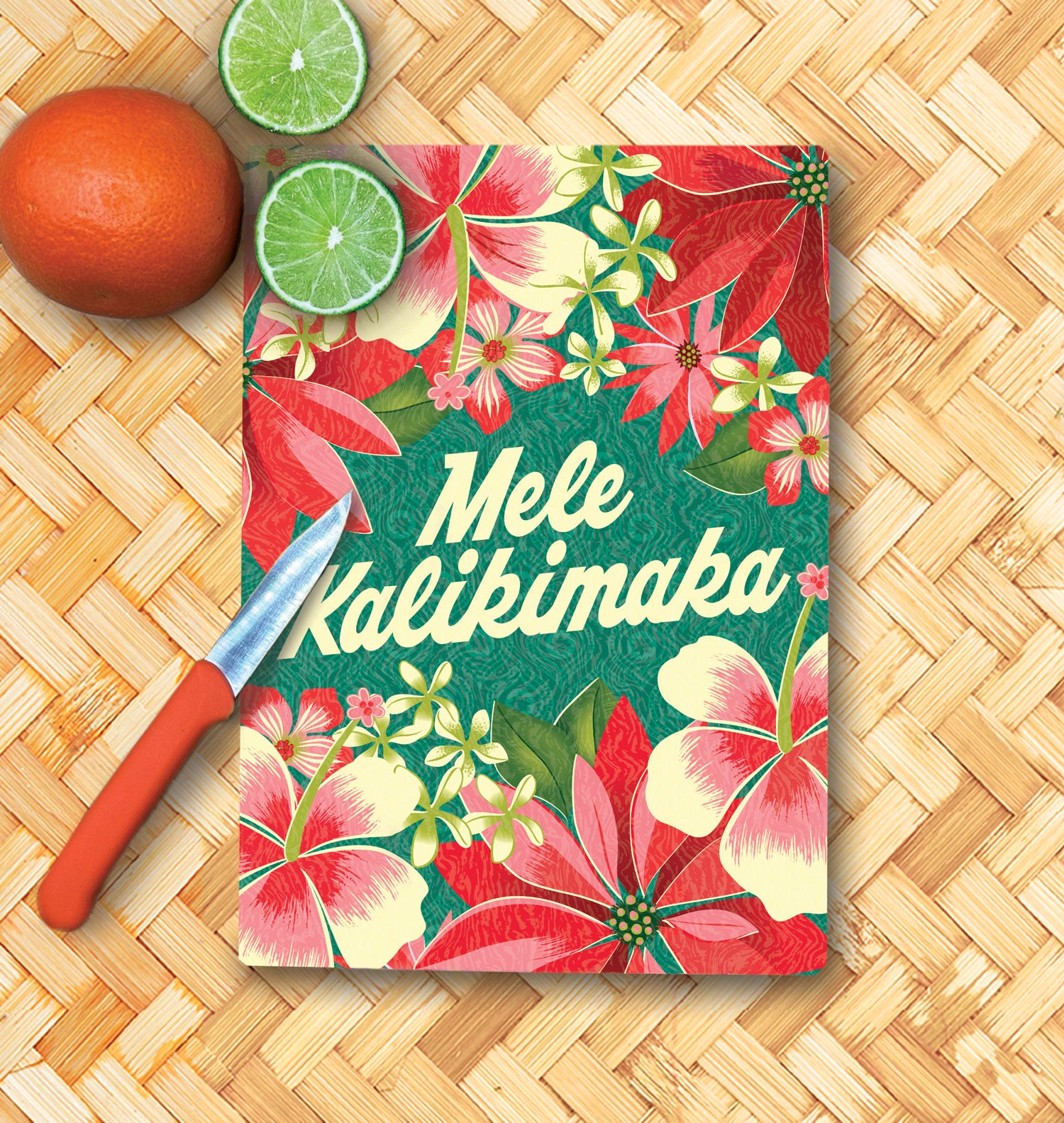 Jeff Granito's 'Floral Mele Kalikimaka' Glass Cutting Board