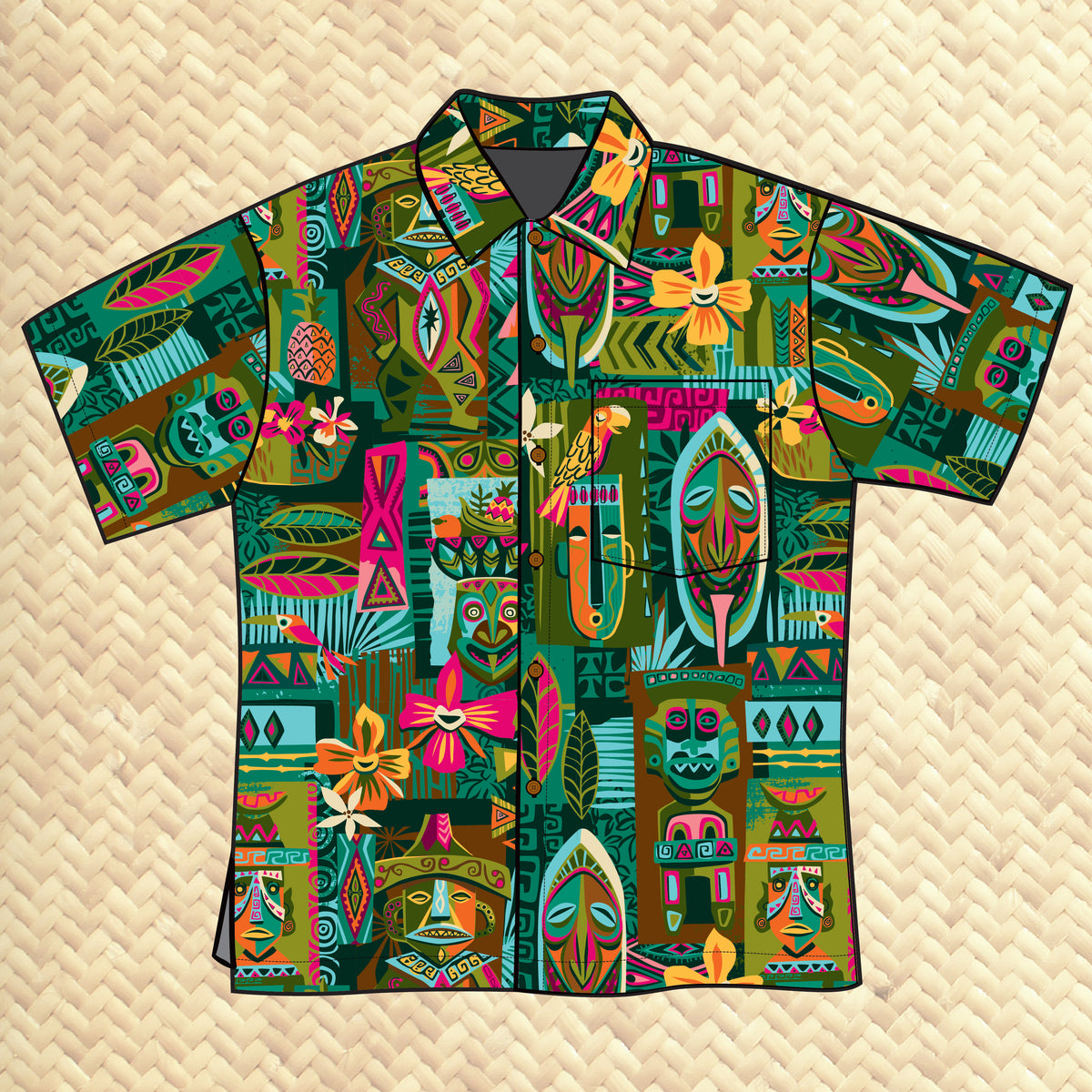 トップス Hawaiian ToriRichardLineageBlack.png?v=