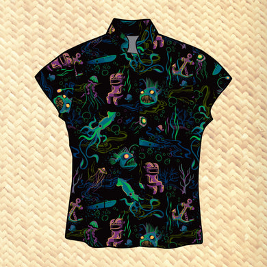 Jeff Granito's 'Dwellers of the Deep' - Womens Aloha Shirt - Pre-Order