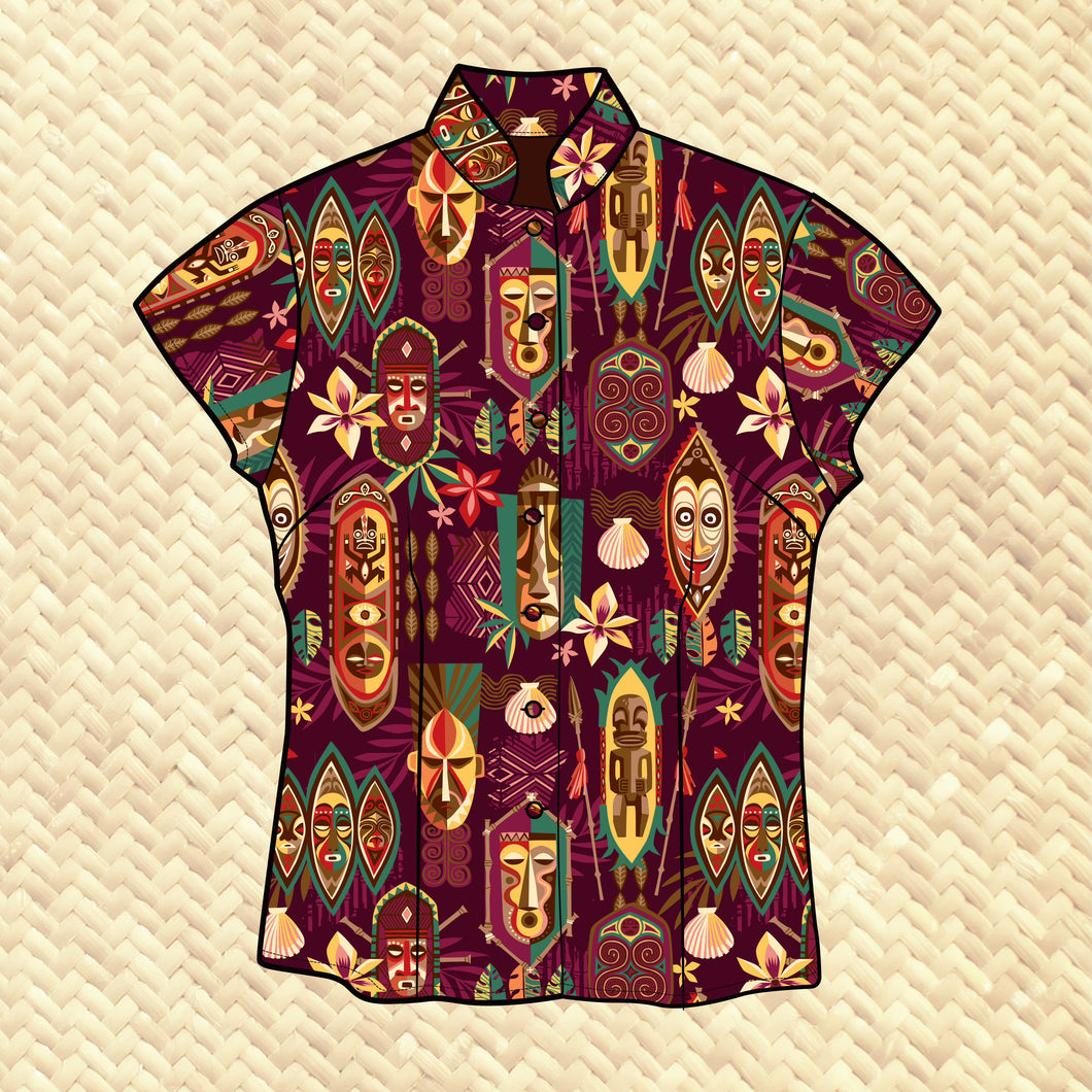 TikiLand Day 2023 'Spirit of Tiki' - Classic Aloha Button Up-Shirt - Womens - Ready to Ship!