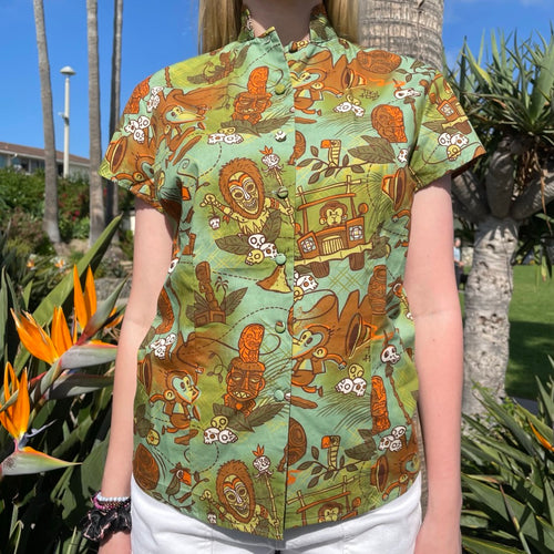 TikiLand Trading Co. 'Cannibal of Doom' - Classic Aloha Button Up-Shirt - Womens - Ready to Ship!  (US shipping included)