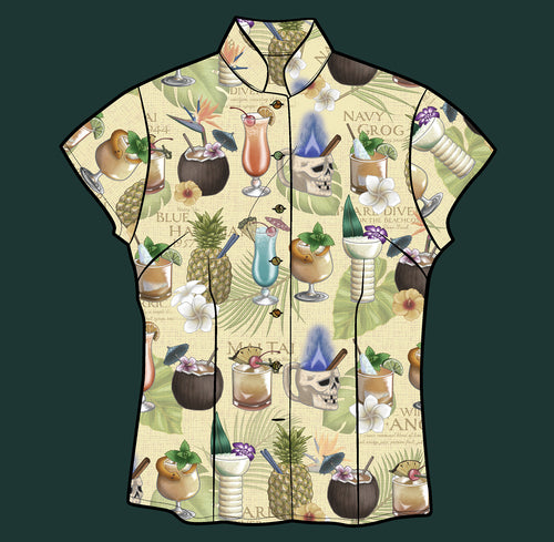 TikiLand Trading Co. 'Classics of Tiki' - Classic Aloha Button Up-Shirt - Womens - Ready to Ship! (US shipping included)