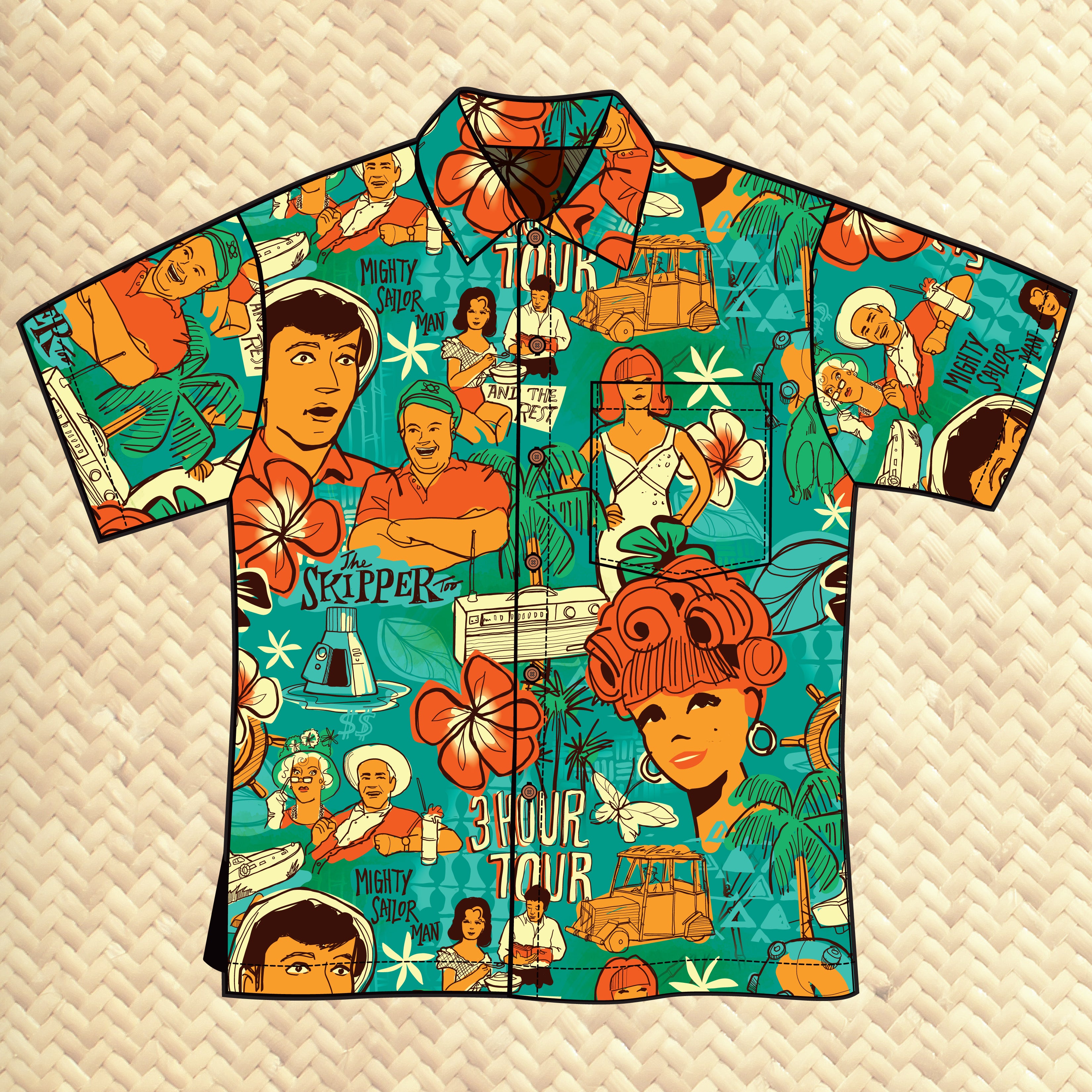 Jeff Granito's 'Three Hour Tour' - Classic Aloha Button-Up Shirt