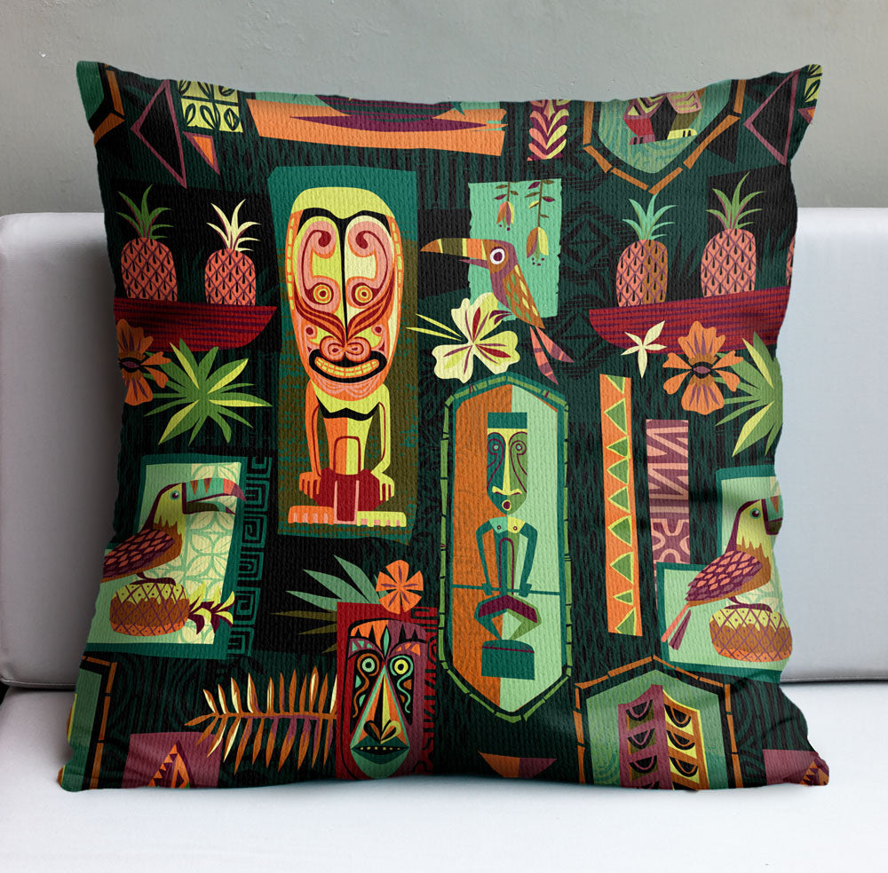 Trick or Tiki Green Pillow Cover main image 1