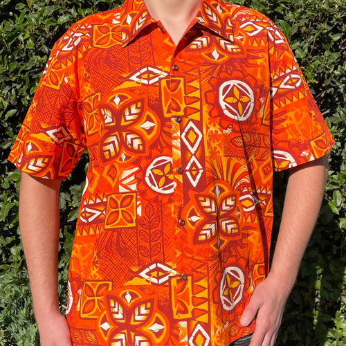 TikiLand Trading Co. ‘Alani Tapa Aloha Shirt - Classic Aloha Button Up-Shirt - Unisex - Ready to Ship! (US shipping included)