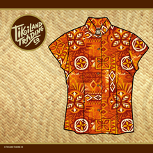 TikiLand Trading Co. ‘Alani Tapa Aloha Shirt - Classic Aloha Button Up-Shirt - Womens - Ready to Ship! (US shipping included)