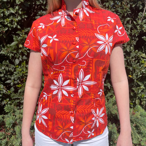 TikiLand Trading Co. 'Polynesian Pomp' - Classic Aloha Button Up-Shirt - Womens - Ready to Ship!