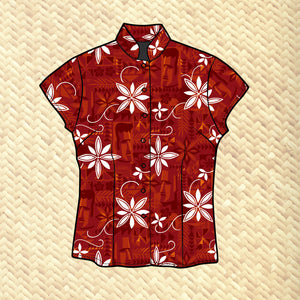 TikiLand Trading Co. 'Polynesian Pomp' - Classic Aloha Button Up-Shirt - Womens - Ready to Ship!