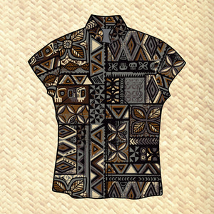 TikiLand Trading Co. X Jeff Granito 'Distant Drums Haleakalā' - Classic Aloha Button Up-Shirt - Womens - Ready to ship!