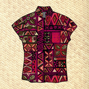 Jeff Granito's 'Distant Drums Kīlauea' - Classic Aloha Button Up-Shirt - Womens - Ready-To-Ship!