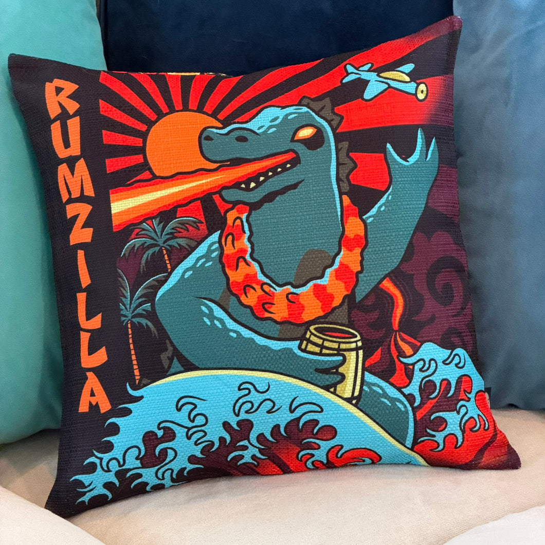 Jeff Granito's 'Rumzilla' Pillow Cover - Ready to Ship! (FREE SHIPPING in U.S.)