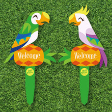 Jeff Granito's 'Birds Singing Welcome' Large Metal Yard Stake Set of Two (2) - Pre-Order