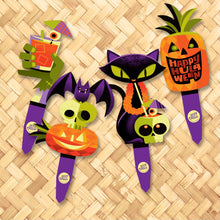 Jeff Granito's 'Happy Hulaween' Metal Yard Stakes Set of FOUR (4)