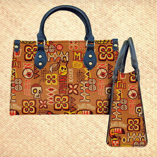 'Mixed Drinks Brown' Handbag and Zippered Wallet Set - Ready to Ship!