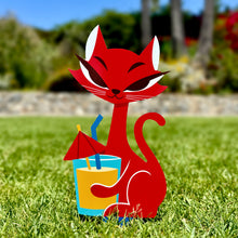 Jeff Granito's 'Cocktail Cats' Large Metal Yard Stake Set of TWO (2) - Pre-Order!
