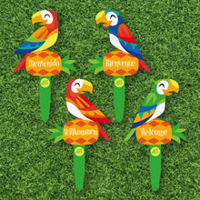 Jeff Granito's 'Birds Singing Words' Large Metal Yard Stake Set of Four (4) - Pre-Order!