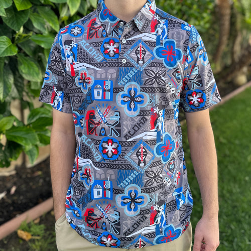 'Star Bars Silver' Men's Performance Golf Polo - Ready to Ship! (FREE SHIPPING in U.S.)