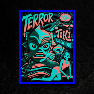 Jeff Granito's 'Creature Feature' Flocked Blacklight Reactive Screened Art Print - U.S. Shipping Included - Rolling Pre-Order / Ready-to-Ship!