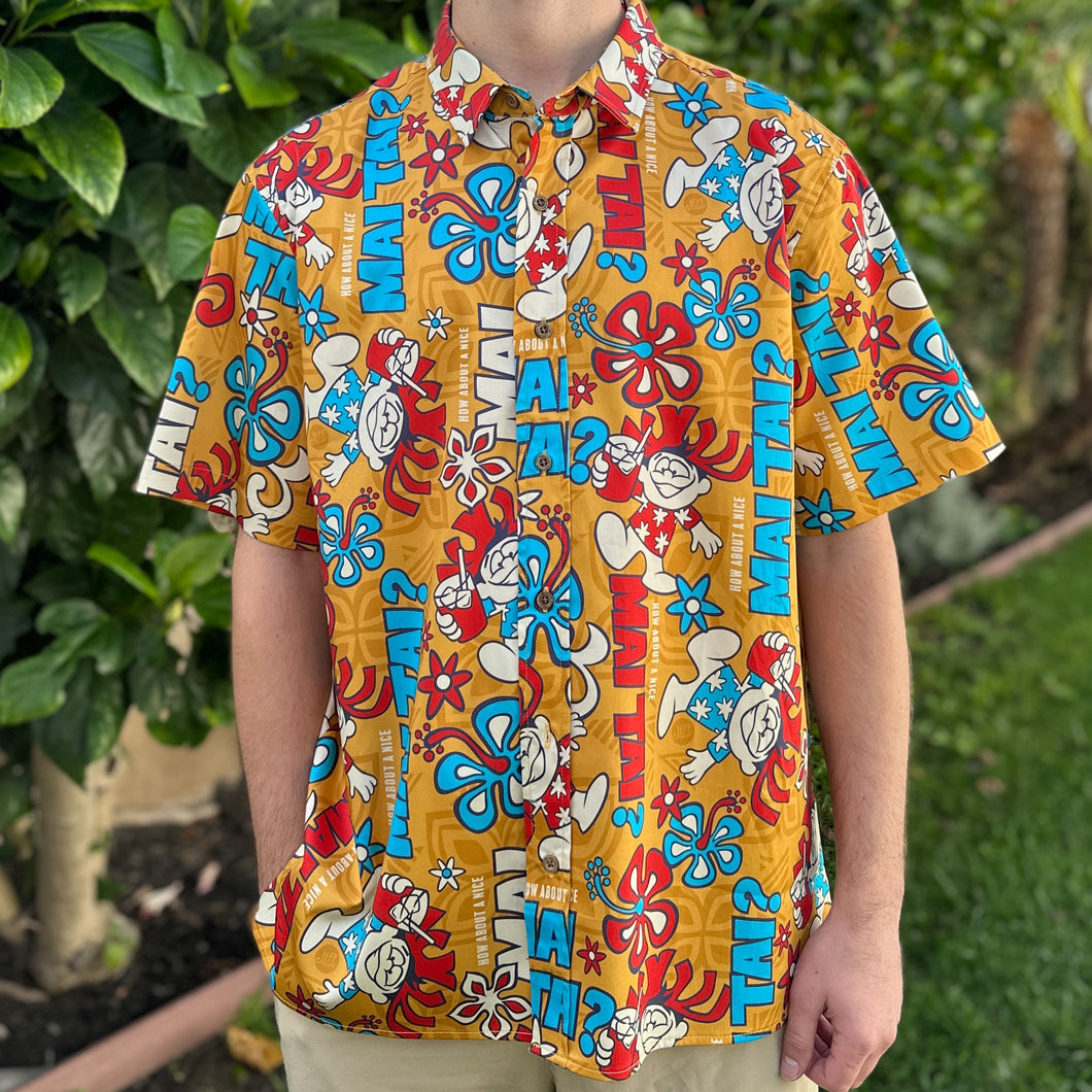 Jeff Granito's 'How About a Mai Tai?' Modern Fit with Flex Button-Up Shirt - Unisex - Ready to Ship! (FREE SHIPPING in U.S.)