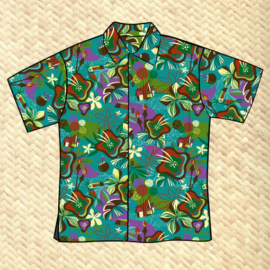 Jeff Granito's 'Escape to Adventure' Classic Aloha Button Up-Shirt - Unisex - Ready to Ship