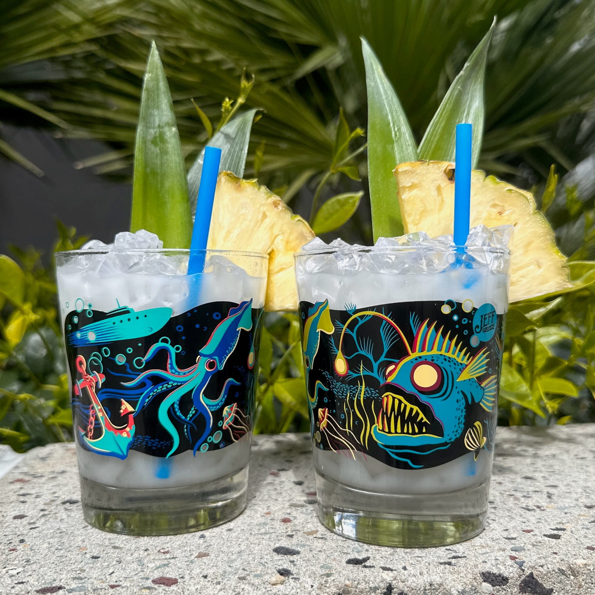 Jeff Granito's 'Dwellers of the Deep' Mai Tai Cocktail Glass - Pre