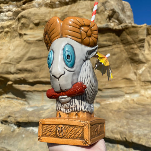 Tiki tOny's KAO POW The Thunder Goat Tiki Mug (Whoopsies), sculpted by Thor - Ready to Ship!