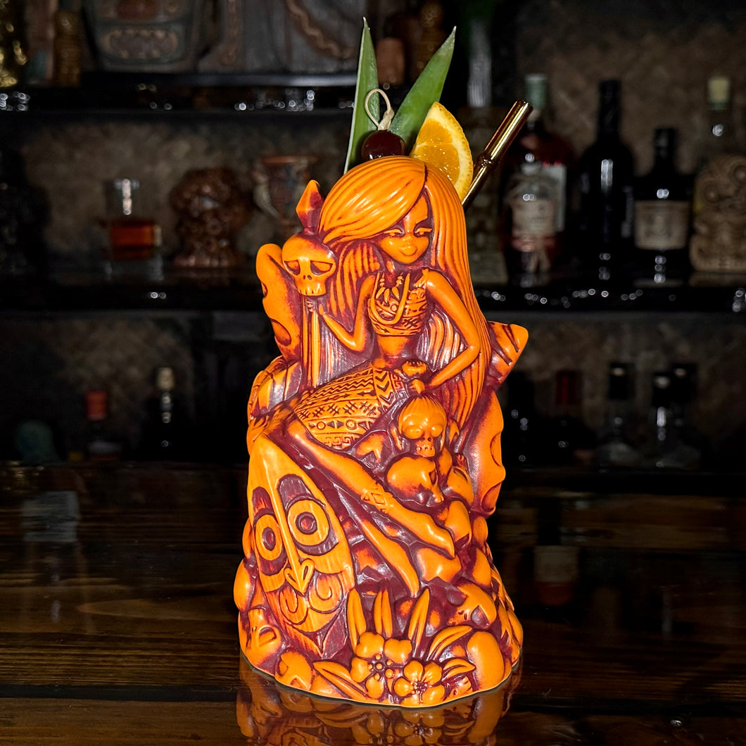 Jeff Granito's Be-Headed to the Altar Tiki Mug (Sanguine Sunset), sculpted by Thor - Limited Edition of 190 - Ready to Ship!