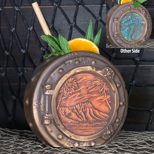 DIVE! DIVE! DIVE!  Sunset Edition - Ceramic Tiki Mug, sculpt by Thor - DECOR USE ONLY - Ready to Ship! (FREE SHIPPING in U.S.)