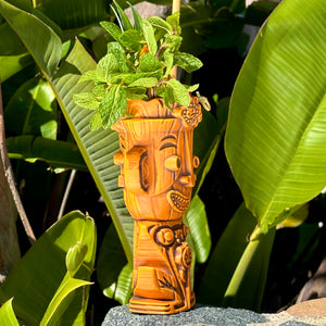 Jeff Granito's Planter's Punch Tiki Mug, Hibiscus Heat (Orange) - Limited Edition of 500, sculpted by Thor - Ready to Ship!