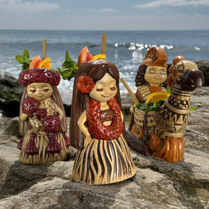 "it's a hula world" Tiki Mug, Hula Girl Too - #3 of a 4 mug series, sculpted by Thor - DECOR USE ONLY - Ready to Ship! (FREE SHIPPING in U.S.)