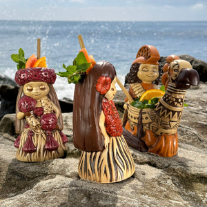 "it's a hula world" Tiki Mug, Hula Girl Too - #3 of a 4 mug series, sculpted by Thor - Limited Edition / Limited Time Pre-Order