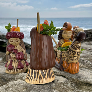 "it's a hula world" Tiki Mug, Hula Girl Too - #3 of a 4 mug series, sculpted by Thor - Limited Edition / Limited Time Pre-Order