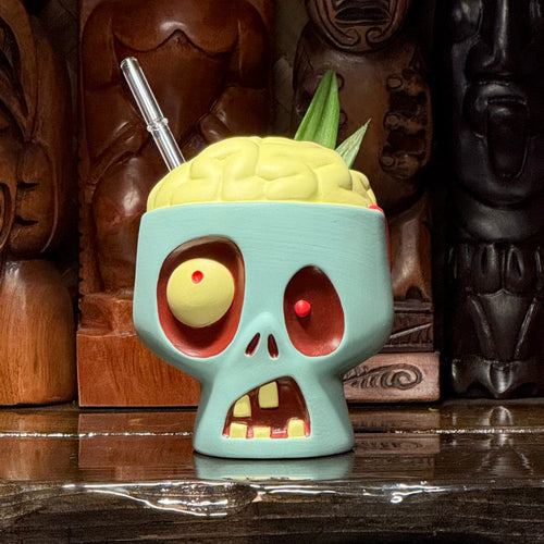 Jeff Granito's Sip for Brains (Oozy Blue) - Ceramic Zombie Tiki Mug - Limited Edition / Limited Time Pre-Order