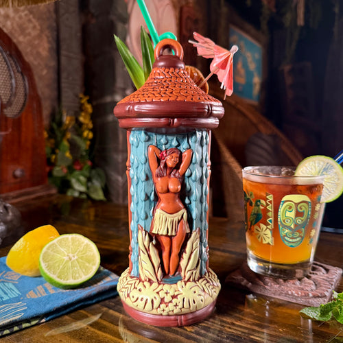 TikiLand Mug Society early release: Tiki Falls Rain Lamp ceramic Tiki Mug - Limited Release of 50 - Made in USA - Ready to Ship!